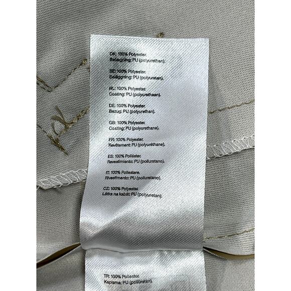 Rains Sz M Unisex Long Rain Jacket Tan Hood Pockets Minimalist Breathable Chic - Picture 16 of 16